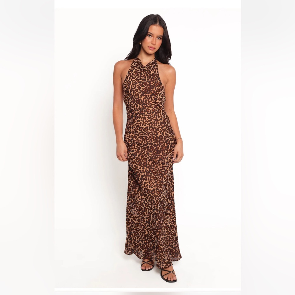 Petal & Pup Brown Leopard cowl neck maxi  Dress